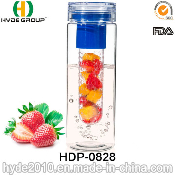 Botella de agua del infuser de la fruta de Tritan de los 700ml BPA, botella de agua modificada para requisitos particulares de la infusión de la fruta del plástico (HDP-0828)